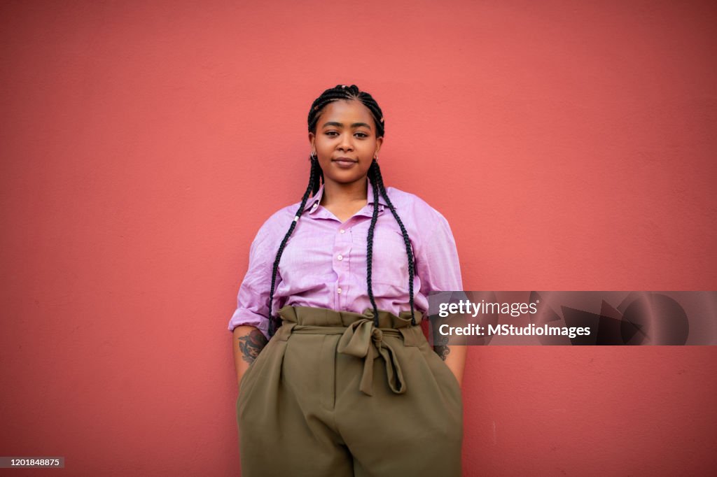 Portrait of a beautiful African American teenager