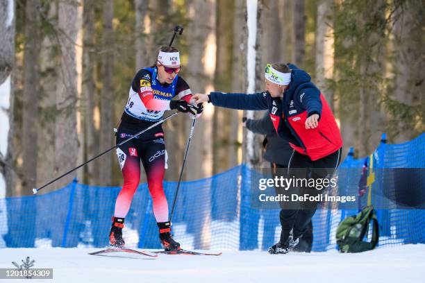 Synnoeve Solemdal of Norway in action competes during the Women 15 km Individual Competition at the IBU World Championships Biathlon...