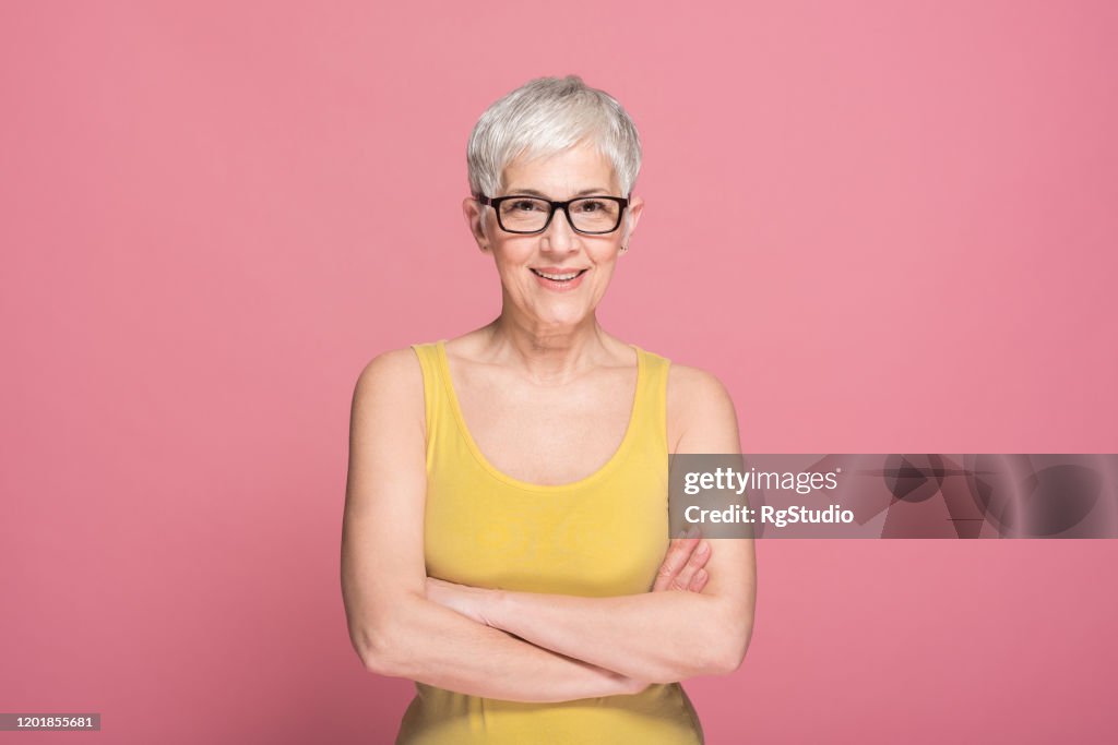 Studio shot of a mature woman