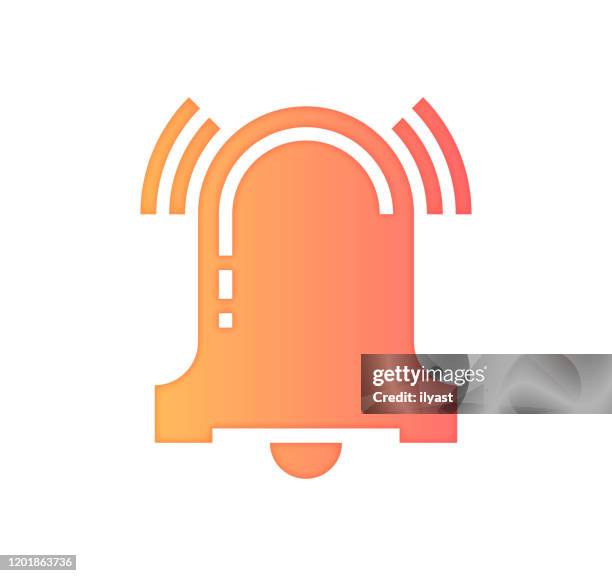 alarm systems gradient fill color & paper-cut style icon design - multiple doors stock illustrations