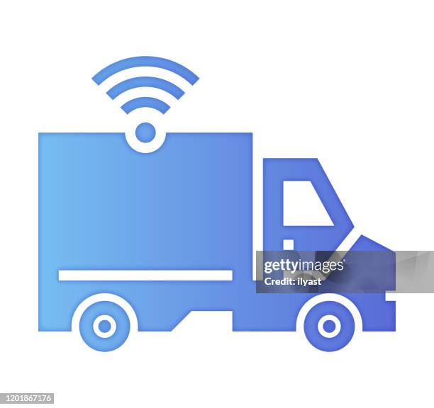 smart transportation gradient fill color & paper-cut style icon design - automotive navigation system stock illustrations