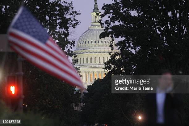 The U.S. Capitol building is seen on July 31, 2011 in Washington, DC. U.S. President Barack Obama announced that congressional leaders had reached a...