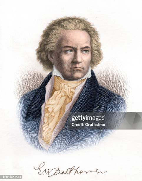 ilustrações, clipart, desenhos animados e ícones de ilustração do retrato do compositor ludwig van beethoven - retrato artístico