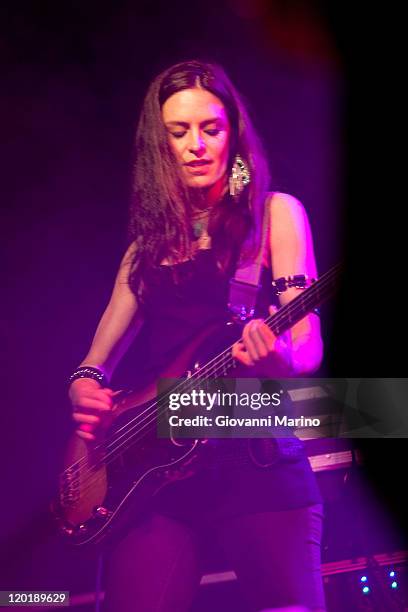 Ilaria D'Angelis of A Toys Orchestra performs at Vulcanica Live Festival in Rionero in Vulture on July 31, 2011 in Potenza, Italy.