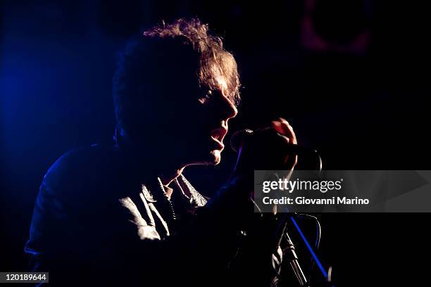Paolo Iocca of A Toys Orchestra performs at Vulcanica Live Festival in Rionero in Vulture on July 31, 2011 in Potenza, Italy.
