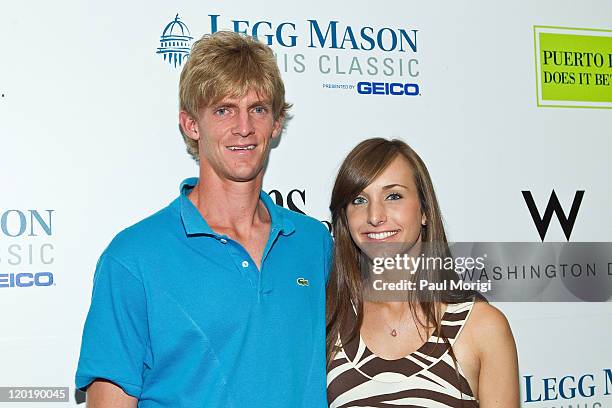 Kevin Anderson and Kelsey O'Neal attend the Legg Mason Tennis Classic player's party at the W Washington D.C. On July 31, 2011 in Washington, DC.