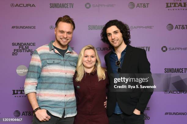 Dennis Hohne, Ashley Brandon and Nevo Shinaar attend the 2020 Sundance Film Festival - "Dia de La Madre" Short Film Premiere before "The Mole Agent"...
