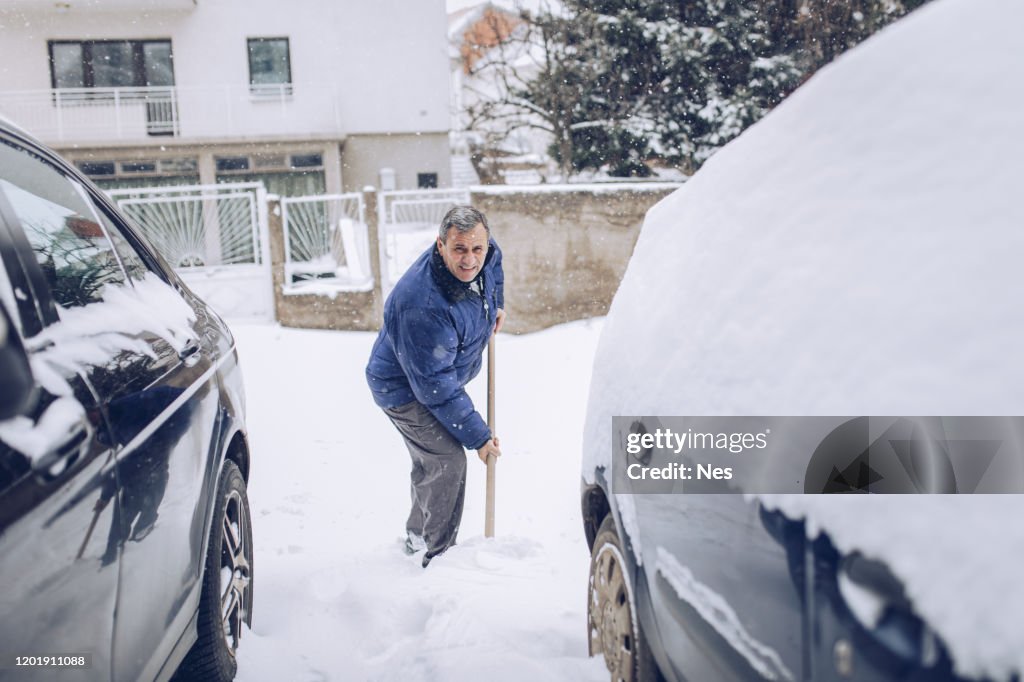 Snow Problem Images Man Has A Problem With Snow Winter Weather High-Res Stock Photo - Getty ...