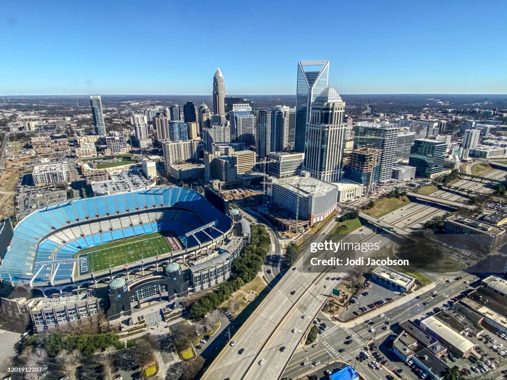 Aerial view of downtown Charlotte, North Carolina