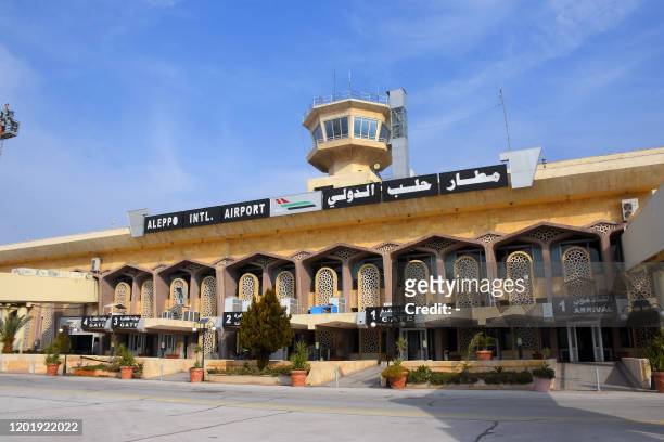 Picture taken on February 19 shows a general view of the airport of the northern Syrian city of Aleppo upon the relaunch of commercial flights.