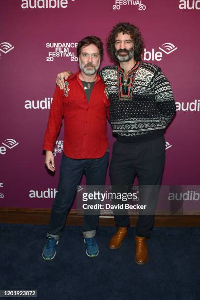 Musician Rufus Wainwright and Jörn Weisbrodt attends the "In Conversation with Rufus Wainwright" panel at Audible Speakeasy at the 2020 Sundance Film...