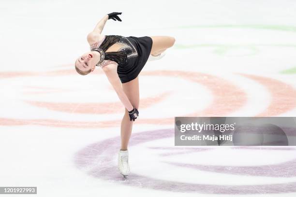 Anita Ostlund of Sweden competes in the Ladies Free Skating during day 4 of the ISU European Figure Skating Championships at Steiermarkhalle on...