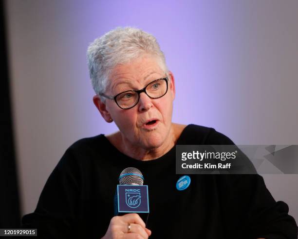 Gina McCarthy, NRDC President and Chief Executive Officer, speaks at the EW x NRDC Sundance Film Festival Panel Series: Rebuilding Paradise Panel and...