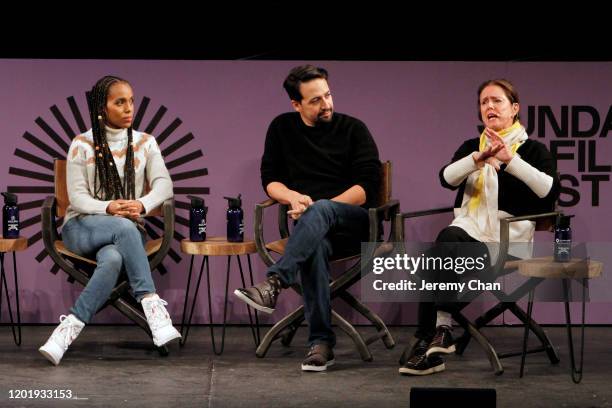 Carrei Mae Weems, Lin-Manuel Miranda and Julie Taymor speak at the 2020 Sundance Film Festival - Power Of Story: Just Art Panel at Egyptian Theatre...