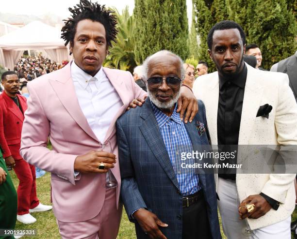 Jay-Z, Clarence Avant and Sean Combs attend 2020 Roc Nation THE BRUNCH on January 25, 2020 in Los Angeles, California.
