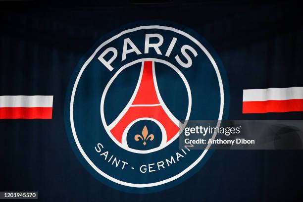 Illustration picture of PSG logo during the Lidl Starligue match between Paris Saint-Germain Handball and US Creteil Handball on February 19, 2020 in...