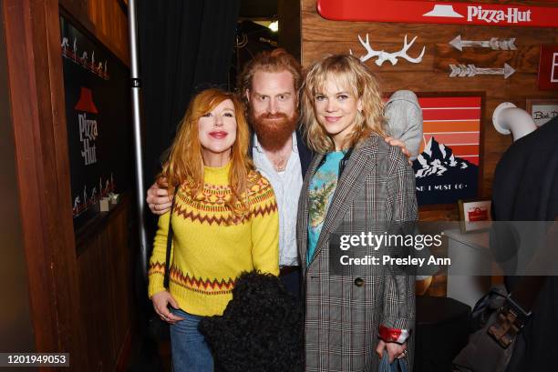 Gry Molvær Hivju, Kristofer Hivju of 'Downhill' and Ane Dahl Torp of 'Charter' attend the Pizza Hut x Legion M Lounge during Sundance Film Festival...