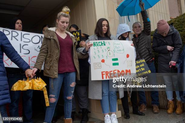 Coalition of bail reform groups hold a rally in front of the Nassau County Courthouse to call for protections to a bail reform bill recently passed...