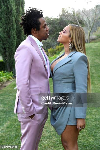Jay-Z and Beyoncé attend 2020 Roc Nation THE BRUNCH on January 25, 2020 in Los Angeles, California.