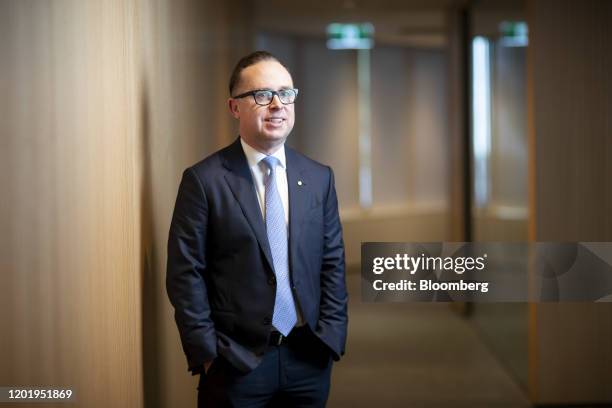 Alan Joyce, chief executive officer of Qantas Airways Ltd., poses for a photograph before a Bloomberg Television interview in Sydney, Australia, on...