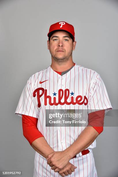 Anthony Swarzak of the Philadelphia Phillies poses during Photo Day on Wednesday, February 19, 2020 at Spectrum Field in Clearwater, Florida.