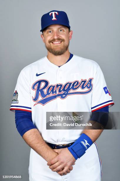 Tim Federowicz of the Texas Rangers poses during Photo Day on Wednesday, February 19, 2020 at Surprise Stadium in Surprise, Arizona.
