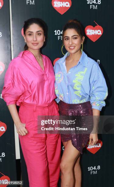 Bollywood actresses Kareena Kapoor Khan and Sara Ali Khan at Bandra, on January 31, 2020 in Mumbai, India