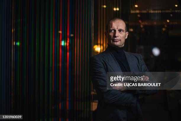 Former Italian football player and former Juventus coach Massimiliano Allegri poses during a photo session, in Paris, on February 20, 2020. -...