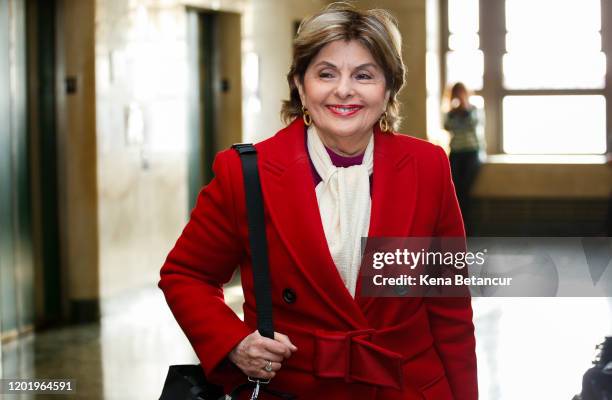 Gloria Allred arrives to the room as Jury Deliberations Begin In Harvey Weinstein Rape And Assault Trial on February 20, 2020 in New York City....