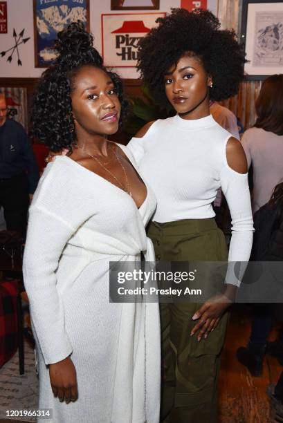 Nana Mensah and Jayme Lawson of 'Farewell Amor' attend the Pizza Hut x Legion M Lounge during Sundance Film Festival on January 25, 2020 in Park...