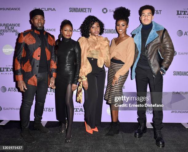 Ntare Guma Mbaho Mwine, Zainab Jah, Nana Mensah, Jayme Lawson, and Marcus Scribner attend the 2020 Sundance Film Festival - "Farewell Amor" Premiere...