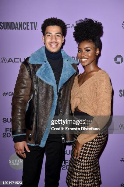 Marcus Scribner and Jayme Lawson attends the 2020 Sundance Film Festival - "Farewell Amor" Premiere at Library Center Theater on January 25, 2020 in...