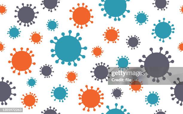 coronavirus seamless background - viral infection stock illustrations