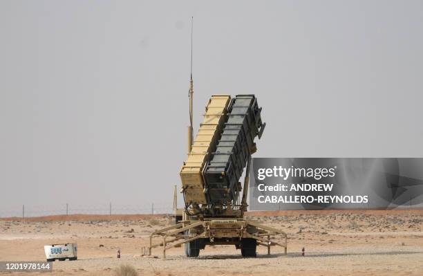 Patriot missile battery is seen near Prince Sultan air base at al-Kharj on February 20, 2020.