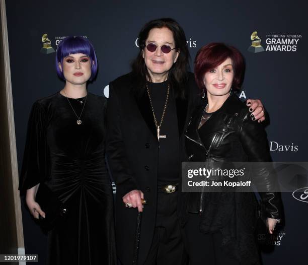 Kelly Osbourne, Ozzy Osbourne and Sharon Osbourne attend the Pre-GRAMMY Gala and GRAMMY Salute to Industry Icons Honoring Sean "Diddy" Combs at The...