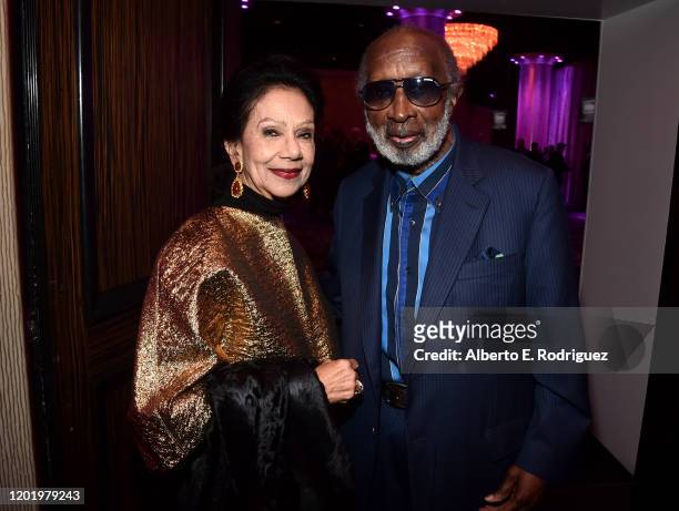 Jacqueline Avant and Clarence Avant attend the Pre-GRAMMY Gala and GRAMMY Salute to Industry Icons Honoring Sean "Diddy" Combs on January 25, 2020 in...