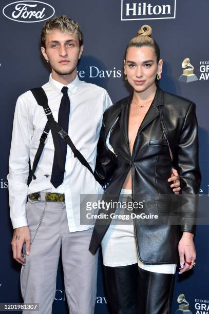 Anwar Hadid and Dua Lipa attend the Pre-GRAMMY Gala and GRAMMY Salute to Industry Icons Honoring Sean "Diddy" Combs at The Beverly Hilton Hotel on...