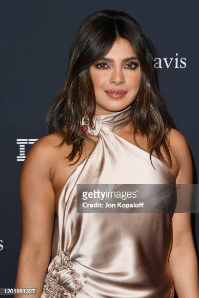 Priyanka Chopra attends the Pre-GRAMMY Gala and GRAMMY Salute to Industry Icons Honoring Sean "Diddy" Combs at The Beverly Hilton Hotel on January...