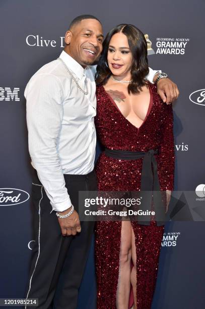 Stevie J and Faith Evans attend the Pre-GRAMMY Gala and GRAMMY Salute to Industry Icons Honoring Sean "Diddy" Combs on January 25, 2020 in Beverly...