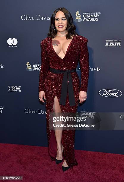 Faith Evans attends the Pre-GRAMMY Gala and GRAMMY Salute to Industry Icons Honoring Sean "Diddy" Combs on January 25, 2020 in Beverly Hills,...