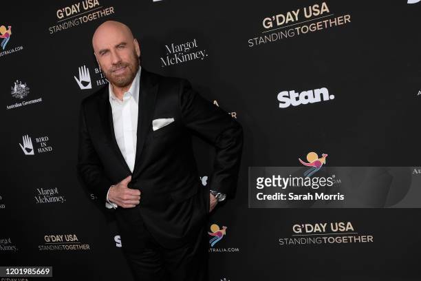 John Travolta attends G'Day USA 2020 at Beverly Wilshire, A Four Seasons Hotel on January 25, 2020 in Beverly Hills, California.