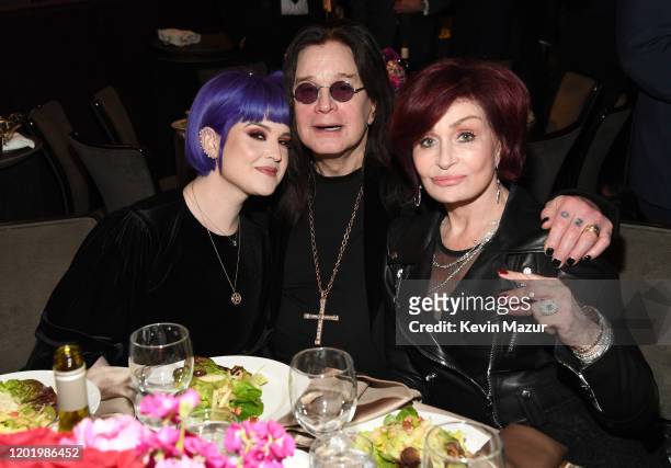 Kelly Osbourne, Ozzy Osbourne, and Sharon Osbourne attend the Pre-GRAMMY Gala and GRAMMY Salute to Industry Icons Honoring Sean "Diddy" Combs on...