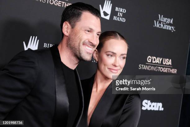 Maksim Chmerkovskiy and Peta Murgatroyd attend G'Day USA 2020 at Beverly Wilshire, A Four Seasons Hotel on January 25, 2020 in Beverly Hills,...