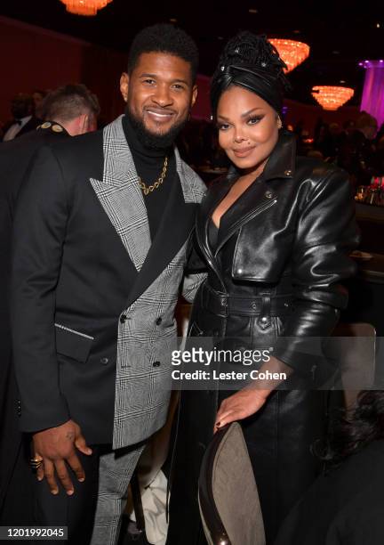 Usher and Janet Jackson attend the Pre-GRAMMY Gala and GRAMMY Salute to Industry Icons Honoring Sean "Diddy" Combs on January 25, 2020 in Beverly...