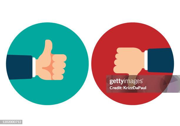 thumb up and thumb down - thumbs up icon stock illustrations