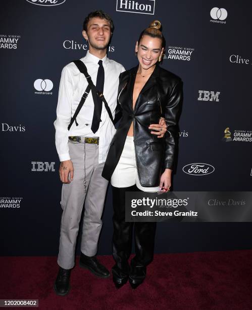 Anwar Hadid and Dua Lipa arrives at the Pre-GRAMMY Gala and GRAMMY Salute to Industry Icons Honoring Sean "Diddy" Combs at The Beverly Hilton Hotel...