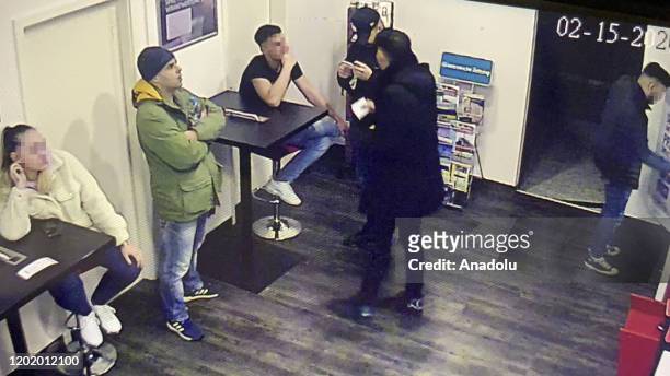 Security camera footage shows Tobias R. , the gunman who targeted migrants at two cafe bars, at the cafe 6 days before the shooting in the western...