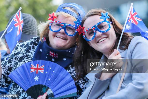 Crowds celebrate Australia Day on day seven of the 2020 Australian Open at Melbourne Park on January 26, 2020 in Melbourne, Australia.