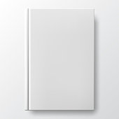 Realistic white book with a blank cover. Mock up of rotated book.