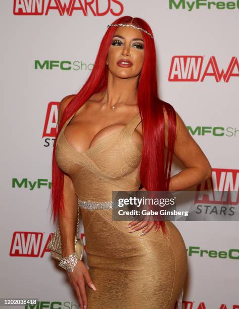 Adult film actress Nicolette Shea attends the 2020 Adult Video News Awards at The Joint inside the Hard Rock Hotel & Casino on January 25, 2020 in...